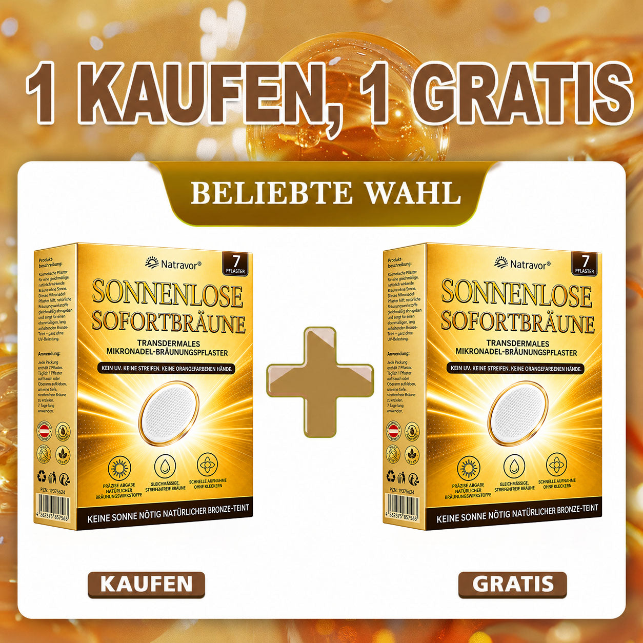 ⭐ 𝗡𝗮𝘁𝗿𝗮𝘃𝗼𝗿® Mikronadel-Bräunungspflaster: Natürlicher Bronze-Glow ohne UV & DHA