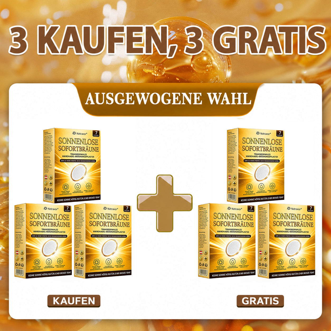 ⭐ 𝗡𝗮𝘁𝗿𝗮𝘃𝗼𝗿® Mikronadel-Bräunungspflaster: Natürlicher Bronze-Glow ohne UV & DHA