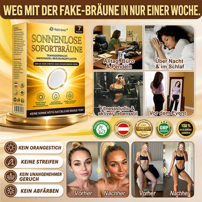 ⭐ 𝗡𝗮𝘁𝗿𝗮𝘃𝗼𝗿® Mikronadel-Bräunungspflaster: Natürlicher Bronze-Glow ohne UV & DHA