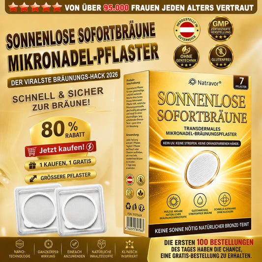 ⭐ 𝗡𝗮𝘁𝗿𝗮𝘃𝗼𝗿® Mikronadel-Bräunungspflaster: Natürlicher Bronze-Glow ohne UV & DHA